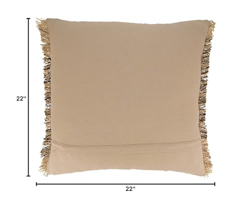 SARO LIFESTYLE Wilma Collection Timeless Animal Print Faux Fur Poly Filled Throw Pillow, 14" x 20", Natural - color: Natural, size: 22" Down