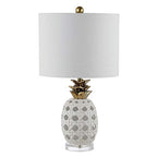 SAFAVIEH Lighting Collection Sonny Pineapple White 24-inch Bedroom Living Room Home Office Desk Nightstand Table Lamp (LED Bulb Included)