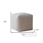HomeRoots 17" Gray Cotton Pouf Cover