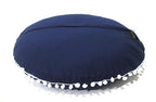 CRAFT KALA Meditation Floor Pillow Cover, Round Large Pillows Cover Seating for Adults, Bohemian Mandala Circle Cushions Cover for Outdoor Fireplace Yoga Living Room (Blue, 32" Round)