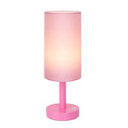LALISU Small Table Lamp Nightstand Lamp Linen Lampshade Bedroom Wood Base Small Bedside Lamp for Night Stands, Desk Lamps for Reading Living Room, Office (LED Bulb Included) (Pink) - color: Pink