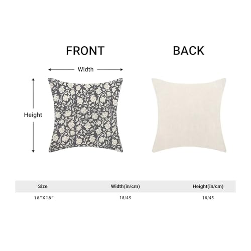 Floral Throw Pillow Covers 18x18 Set of 2, Flower Print Linen Decorative Pillow Cover Neutral Vintage Decoration Outdoor Cushion Cover Light Blue Floral Pillowcase for Sofa Couch Farmhouse Room - color: Floral Light Blue, size: 18" x 18" (Pack of 2)