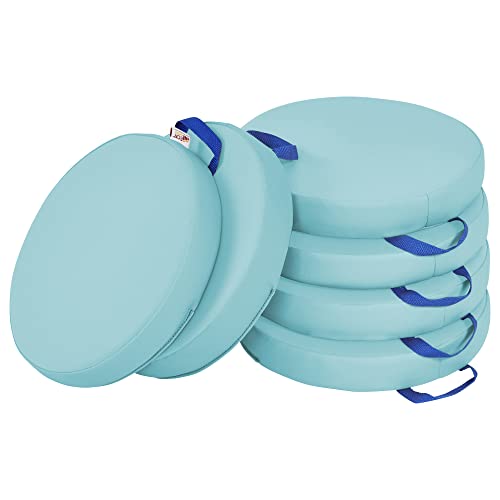 ECR4Kids SoftZone Floor Cushions, Round, Flexible Seating, Seafoam, 6-Piece - color: Seafoam
