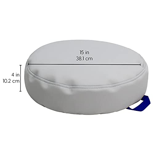 FDP SoftScape 15 inch Round Bean Floor Cushions with Handles Flexible Seating for Home, Daycare, Preschool, Classroom, Yoga and Meditation, 4 inch Height (4-Piece) - Navy/Powder Blue - color: Navy/Powder Blue