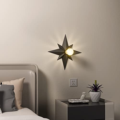 2 Pack Black Flush Mount Ceiling Light - 11.8 inch Star Lights Fixture Hallway Lighting Fixtures Ceiling Flush Mount Light Fixture for Kitchen Bathroom Bedroom Laundry Room (Bulb not included) - color: 2 Pcs Black Ceiling Light
