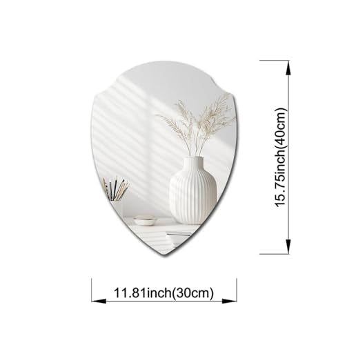 Shield Acrylic Mirror Anti-Scratch Unbreakable Shatterproof HD Tempered Wall Decorative Mirrors for Restaurant Bedroom Kitchen Office Gym(Shield,11.81 "x 15.75") - color: Shield