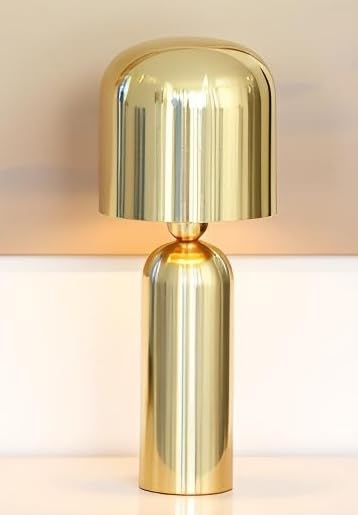 Cruiser’s Caché 15" Modern Domed Metal Table Lamp, Gold Finish. Complete with Lampshade - style: Modern Dome