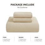 EMME Muslin Cotton Duvet Cover Set Twin Size Linen Like Soft Breathable Lightweight Summer Comforter Cover Set with Zipper Closure (Twin, 68"x90") - color: 02 - Beige, size: Twin(68"×90")