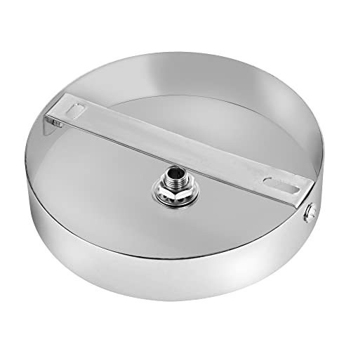 Arturesthome 4.7" Silver Ceiling Canopy Light Kit Rewind Single Hole with Hardware,Ceiling Plate for Pendant Light or Chandelier,Screw Fixing on Both Sides is Easier to Install Than Standard Canopies - color: Chrome, size: 4.7 Inch