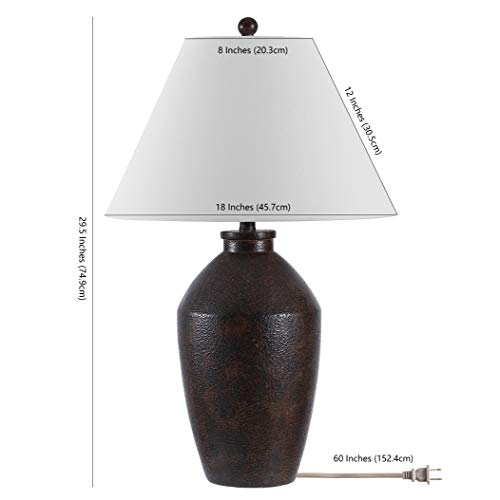 SAFAVIEH Lighting Collection Rani Modern Rustic Farmhouse Brown 30-inch Bedroom Living Room Home Office Desk Nightstand Table Lamp (LED Bulb Included)