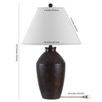 SAFAVIEH Lighting Collection Rani Modern Rustic Farmhouse Brown 30-inch Bedroom Living Room Home Office Desk Nightstand Table Lamp (LED Bulb Included)