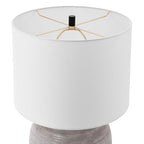 Henn&Hart 23" Modern 1-Light Table Lamp with White Fabric Drum Shade for Living Room, Bedroom, or Office, Rustic Earth