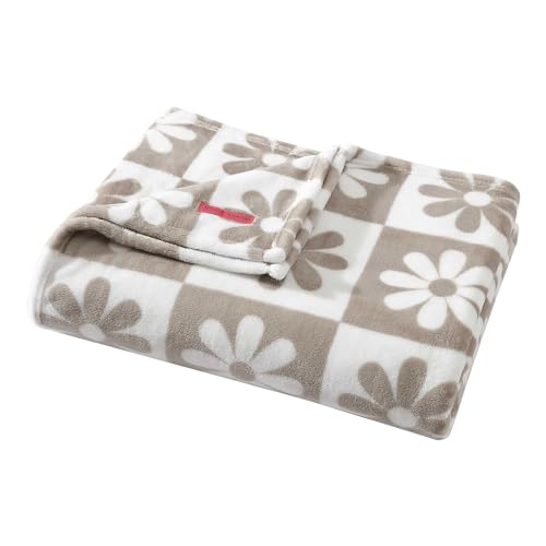 Betsey Johnson - Blanket, Buttery-Soft Throw Blanket for Couch or Bed, Boldly Plush & Oversized Bedding (Daisy Check White, 50" x 70") - color: Daisy Check White