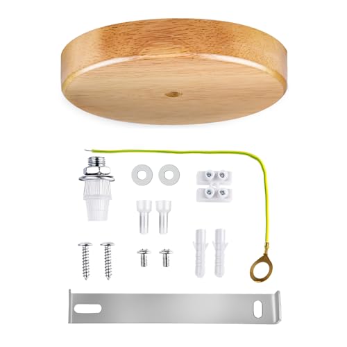 Arturesthome 4.7" Wooden Ceiling Canopy Kit with Hardware,Handmade Natural Wood Ceiling Plate for Pendant Light or Hanging Lights,DIY Chandelier Fixture - color: Wood, size: 4.7 Inch