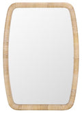 SAFAVIEH Home Collection – Lani Natural Rattan Wall Mirror, Rounded Rectangular Frame, Vertical or Horizontal Hanging Accent (MRR9032A)