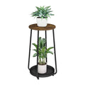 YINMIT Plant Stand Indoor, 2 Tier Wood Plant Stand, 23" Tall Vertical Flower Pot Stand, Round Corner Plant Shelf, Planter Pot Holder for Balcony Garden Patio Living Room - size: 23.2 In