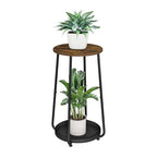YINMIT Plant Stand Indoor, 2 Tier Wood Plant Stand, 23" Tall Vertical Flower Pot Stand, Round Corner Plant Shelf, Planter Pot Holder for Balcony Garden Patio Living Room - size: 23.2 In