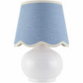 Benton Ceramic Table Lamp with Fabric Shade – 13" Bedside Accent Lamp for Bedroom, Living Room & Nightstand (Sky Blue) - color: Sky Blue
