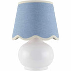 Benton Ceramic Table Lamp with Fabric Shade – 13" Bedside Accent Lamp for Bedroom, Living Room & Nightstand (Sky Blue) - color: Sky Blue