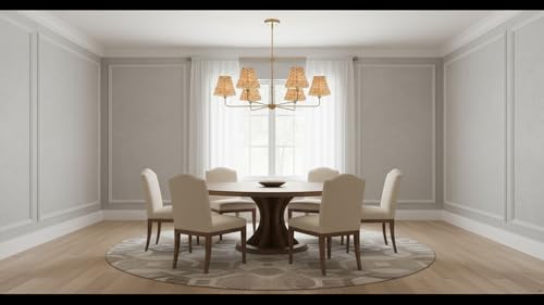Aspen Creative 51001 Empire Clip On Chandelier Natural Banana Leaf Lamp Shade, 3" Top x 6" Bottom x 4-3/4" Slant Height - color: Banana Leaf