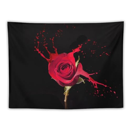 Flower Tapestry Red Rose Floral Printed Wall Hanging Modern Minimalist Design Soft Polyester Tapestry Wall Art Home Décor for Bedroom Living Room Dorm Wall Décor 40" x 30" - color: Flower_1, size: 40"L x 30"W