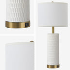 Reaketon 26.5" Ceramic Table Lamps Set of 2, 3 Way Dimmable Touch Control Table Lamps for Living Room, Modern Lamps for Nightstand, Gold - color: White Shade & Gold Base