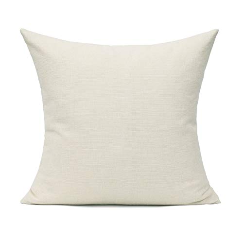 All Smiles Cream Throw Pillow Covers 18x18 Set of 2 Ivory White Decorative Farmhouse Décor Cushion Cases Home Neutral Decorations Indoor Outdoor for Bed Sofa Couch Patio Bedroom - color: Cream, size: 18" x 18" (Pack of 2)
