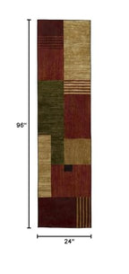 Mohawk Home Alliance Modern Geometric 2' x 8' Area Rug - Red - Perfect for Living Room, Dining Room, Office - size: 2' x 8' (Rectangular)