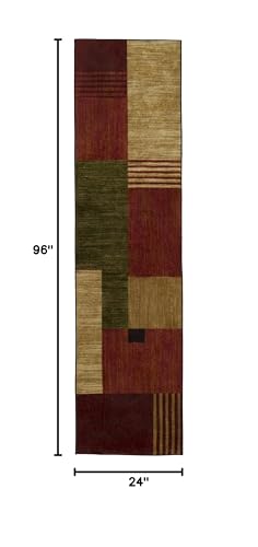 Mohawk Home Alliance Modern Geometric 2' x 8' Area Rug - Red - Perfect for Living Room, Dining Room, Office - size: 2' x 8' (Rectangular)