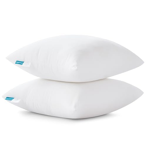 Oubonun 28 x 28 Throw Pillow Inserts - Soft, Plush & Decorative Down Alternative Pillows for Couch Sofa Bed, Machine Washable - White, Pack of 2 - size: 28x28 Inch (Pack of 2)