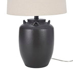 Nourison Home 24" Black Farmhouse Ceramic Pottery Jug Table Lamp for Bedside Table, Living Room, Office, Entryway - color: Black