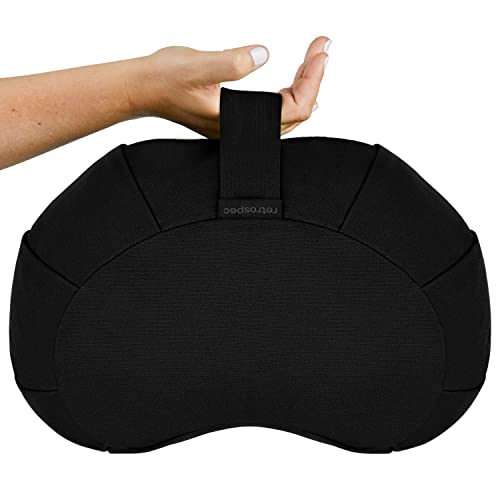 Retrospec Sedona Zafu Meditation Cushion Filled w/Buckwheat Hulls - Yoga Pillow for Meditation Practices - Machine Washable 100% Cotton Cover & Durable Carry Handle, Crescent, Black (Pack of 4) - color: Black, size: 1 Count (Pack of 4)