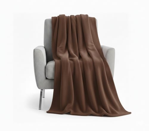 50x60 Throw Blankets, Ultra Soft Hypoallergenic Fleece Fall Throw Blanket for Livingroom, Couch, Chair, Bed, Brown - color: Chestnut Brown