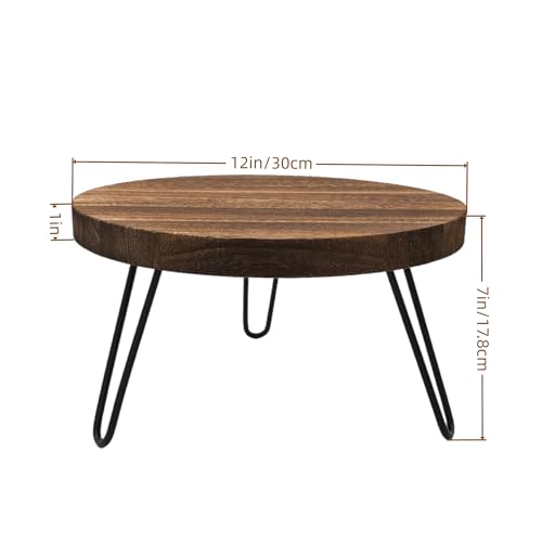 Wood Plant Stand Indoor Outdoor, 12'' Wooden Planter Stands Fit 5-15 Inch Pot, Plant Stool Flower Pot Stand Gardening Display Pedestals for Decor Living Room Balcony, Office, Patio - size: Large