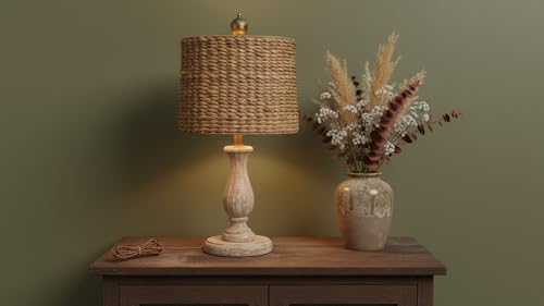 Aspen Creative 31605, Drum Spider Lamp Shade, Water Hyacinth, 12" Top x 12" Bottom x 9" Height - color: Water Hyacinth