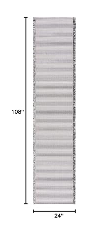 SAFAVIEH Augustine Collection Runner Rug - 2' x 9', Ivory & Black, Cotton Stripe Fringe Design, Non-Shedding & Easy Care, Ideal for High Traffic Areas in Living Room, Bedroom (AGT501Z) - color: Ivory/Black, size: 2' x 9' (Runner)
