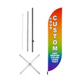 Custom Feather Flag by Dreamcontroller - Personalized Swooper Flag with Your Photo, Text or Logo | Optional Add-On Pole (8.2ft) and Crossbase | Made in USA | Fast Delivery | HD Print | 8.2x1.6ft - color: Feather Flag +/– Crossbase Kit Custom