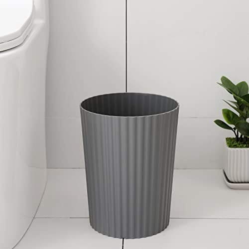 JiatuA Small Trash Can Plastic Wastebasket Round Garbage Container Bin for Bathroom, Kitchen, Bedroom, Home Office, College Dorm, Dark Grey - color: Dark Grey, size: 1.8 Gallons