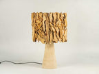 Handmade Natural Wood Table Lamp, Rustic Design with Driftwood Shade, Artistic Lighting for Bedroom, Living Room