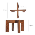 HPC DECOR 2 Pack Wood Plant Stand-Mid Century Modern Planter Stands-Wooden Flower Pot Stands Riser,Low Short Plant Stands Indoor-Modern Minimalist Wooden Stool for Plant Pot Holder, Fit 5-15 Inch Pot.