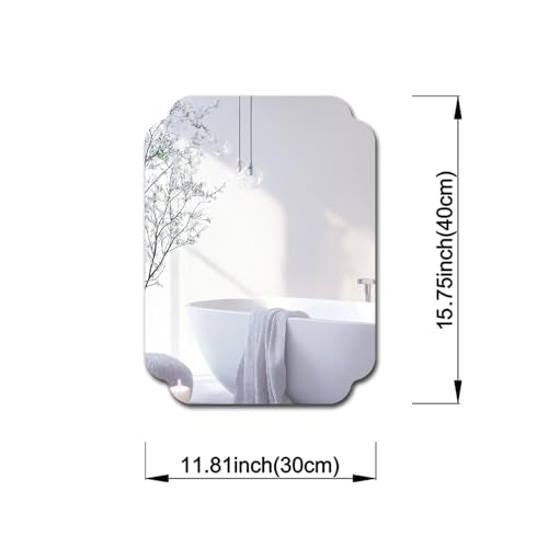 Rectangular Acrylic Mirror Anti-Scratch Unbreakable Shatterproof HD Tempered Wall Decorative Mirrors for Restaurant Bedroom Kitchen Office Gym(Rectangular 1,11.81 "x 15.75") - color: Rectangular 1