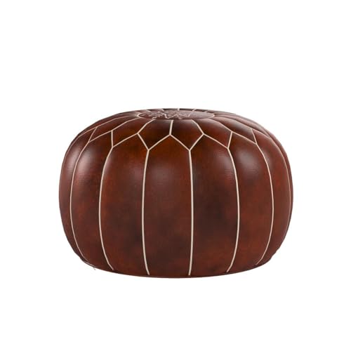 Set of 2 Amazing Moroccan Pouf Dark Brown Color,, Ottomans Poffes,Footstool poufs,100% Handmade Leather Poof Home Gifts, Wedding Gifts, Foot Stool,Ready to Magic Your Living Room!