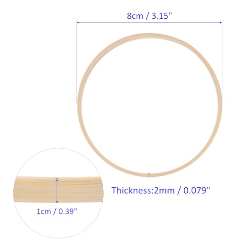 M METERXITY 12 Pack Wooden Bamboo Floral Hoop-3 Inch Craft Wreath Rings, Perfect for DIY Wedding Wreath Decor/Macrame Dreamcatcher/Wall Hanging Crafts - size: 3 Inch