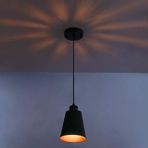Black Pendant Light Kitchen Island Pendant Lighting with 5.94in Metal Shade Modern Hanging Light for Kitchen Small Pendant Light Fixture for Christmas Gift,Dining Room,Bar, Adjustable Cord - color: Mini Black 1 PACK