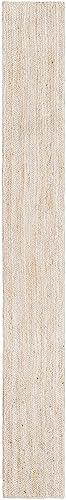 Unique Loom Braided Jute Collection Area Rug - Dhaka (1' 2" x 10' Table Runner, White) - color: White, size: 1'2" x 10' (Table Runner)