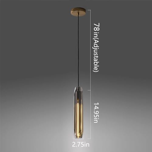 Pendant Lights Kitchen Island Pendant Lights Pendant Light fixtures Kitchen Pendant Light pendent Light 15" Smoke Gray Crystal lampshade Island Pendant Lights for Kitchen - color: Smoke Gray,Copper color