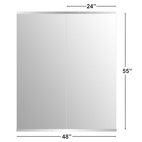 Ruomeng Home Gym Mirror, 55''x24''x2PCS Full Length, Large Frameless Body Mirror Tempered Glass for Gym, Workout, Yoga, Garage, Dance Studio - size: 55"x24"-2pcs
