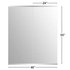 Ruomeng Home Gym Mirror, 55''x24''x2PCS Full Length, Large Frameless Body Mirror Tempered Glass for Gym, Workout, Yoga, Garage, Dance Studio - size: 55"x24"-2pcs