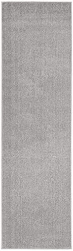 Nourison Home Nourison Essentials Silver Grey 2'2" x 7'6" Area Rug - Easy Clean, Non Shedding, Bed Room, Living Room, Dining Room, Kitchen (8' Runner) - color: Silver Grey, size: 2'2" x 7'6" (Runner)