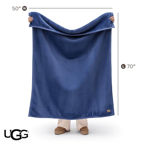 UGG Coco Throw Blanket – Fluffy Warm Blanket for Couch, Perfect for Bedroom Decor, House Warming Gifts or Luxurious Birthday Gifts for Women, 50" x 70", Blue Dart - color: Blue